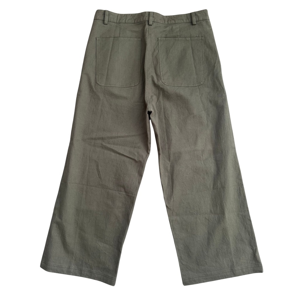 ABLE Aarti Wide Leg Cropped Pants Size 14 High Rise Green Four Leaf Clover NWT - Picture 3 of 7